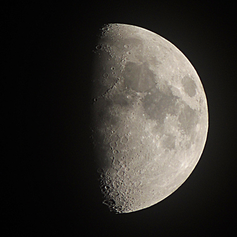 宵の南空の月 (7/27・月齢8.3)