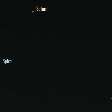 土星・火星・スピカ (色の違い)