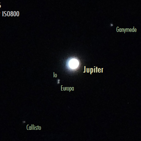 8/1の木星とガリレオ衛星