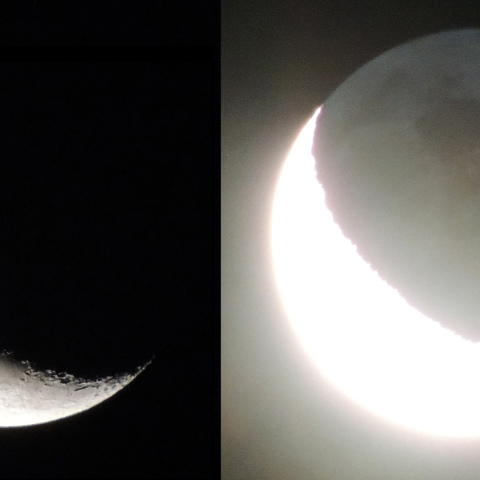 月齢24.6の月と地球照