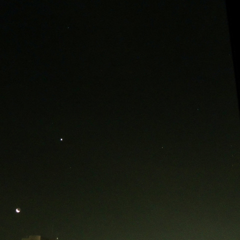 8/15 未明の東の空(月・金星・木星)