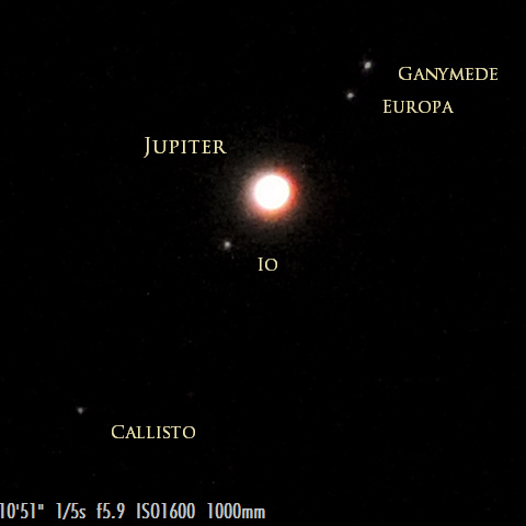 8/31未明東の空　木星とガリレオ衛星