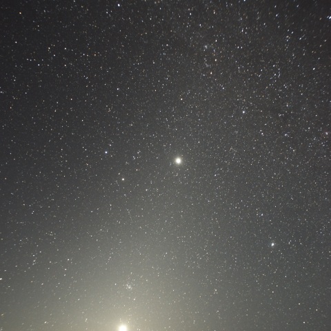 黄道光と木星・金星