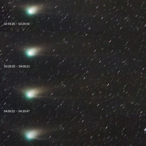 2023.01.21 C/2022 E3 (ZTF) イオンテールの時間発展