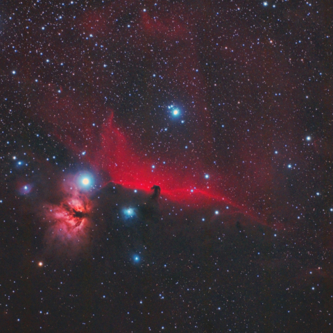 馬頭星雲と燃える木星雲