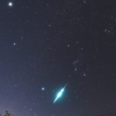 冬の大三角とおうし座群の火球