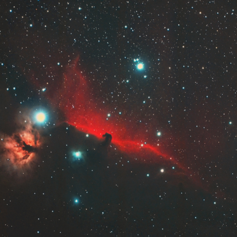 馬頭星雲と燃える木星雲