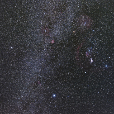 冬の大三角と銀河