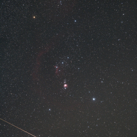 オリオン座と流星