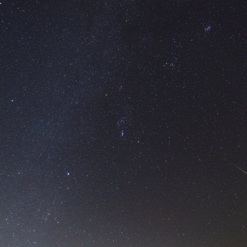 冬の銀河とオリオン座流星群