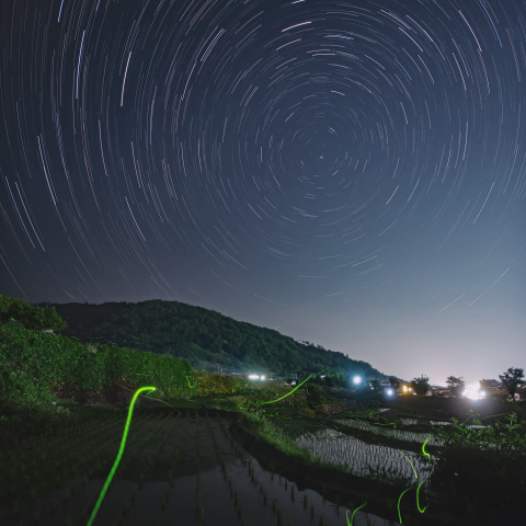 北天の星々の下で