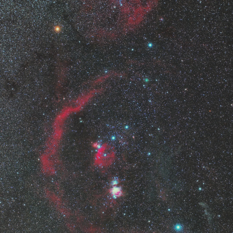 オリオン座とアトラス彗星