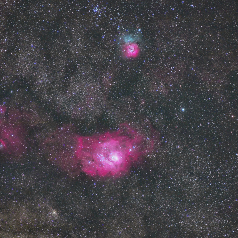 干潟星雲と三裂星雲