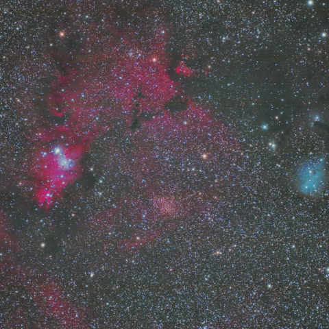 クリスマスツリー星団とかたつむり星雲