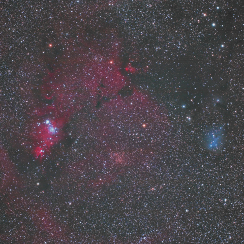 クリスマスツリー星団とかたつむり星雲（再処理品）