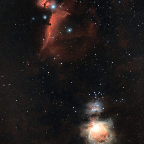 オリオン大星雲、馬頭星雲、燃える木星雲