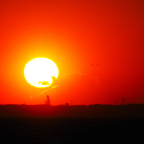 富士に沈む太陽