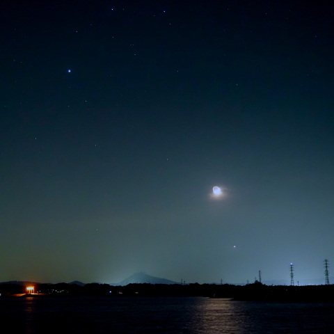 湖畔の月齢2.6, 金星 & 木星-Ⅰ