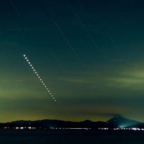 湖畔に沈む金星＆しし座Ⅱ