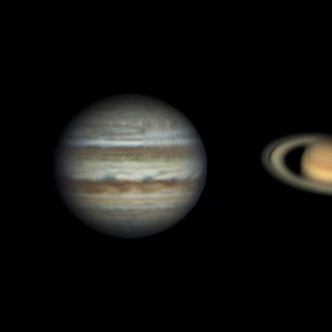 同一夜の火木土視直径比較