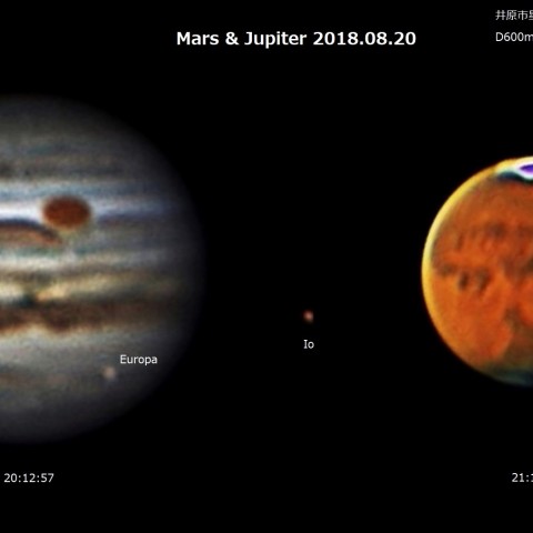 火星 & 木星 at 井原市星空公園天文台
