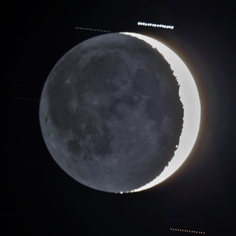 月齢3.3地球照とやぎ座GSC6363.1044