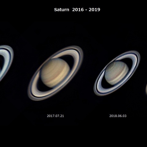 閉じ始めた土星の輪