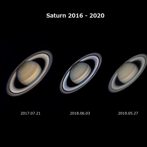 土星の傾き変化2016-2020