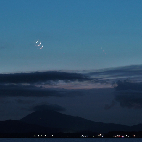 月・水星・金星の接近