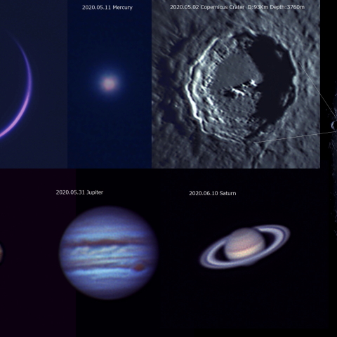 惑星と月面の視直径比較