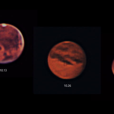 遠ざかった火星