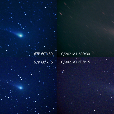 同夜のチュリュモフ・ゲラシメンコ彗星とレナード彗星