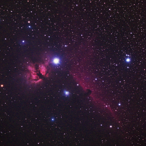 馬頭星雲と燃える木星雲