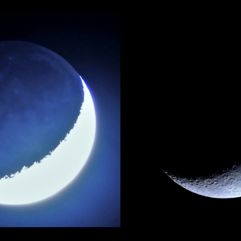 月齢5.0 & 地球照