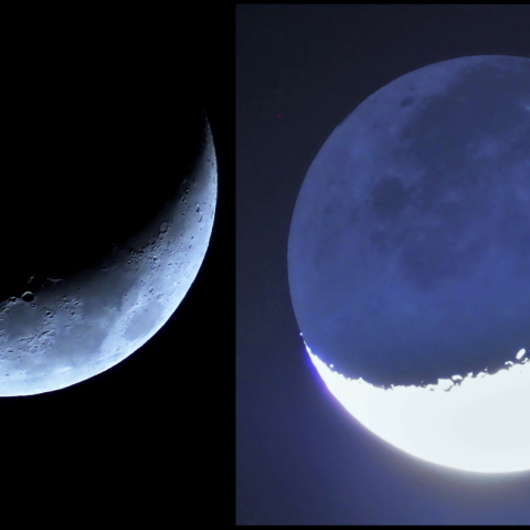 月齢5.4 & 地球照