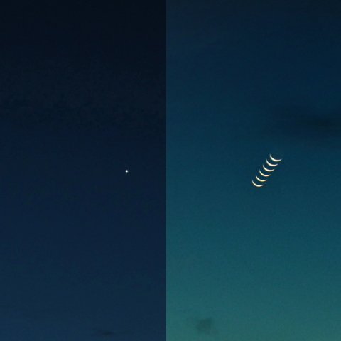 月齢27.7と金星の接近