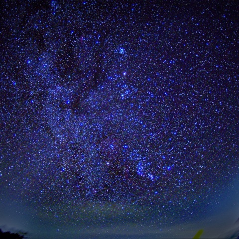 秋の星座と昇るオリオン