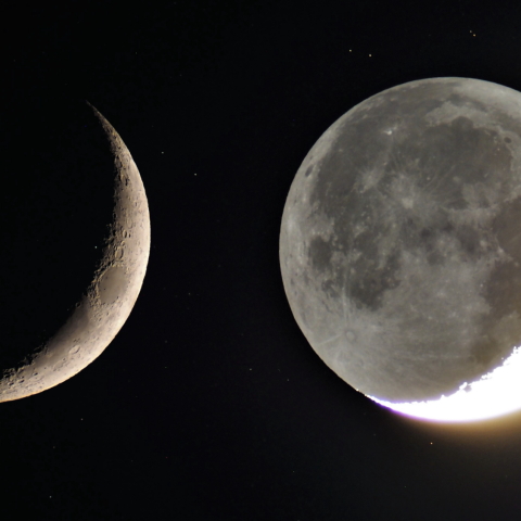 月齢3.4 & 地球照