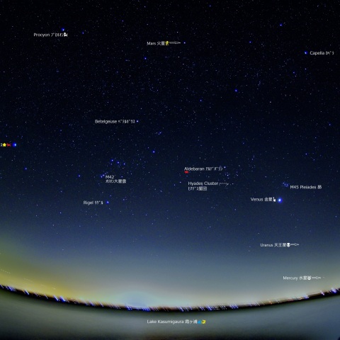 金星・昴の接近 & 水星・天王星・火星