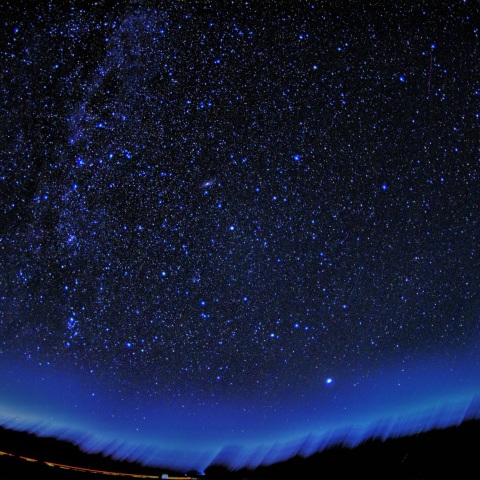 昇る秋の星座と木星