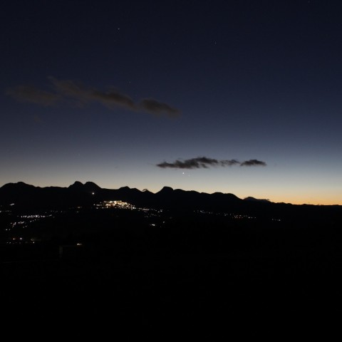 榛名山と金星・水星
