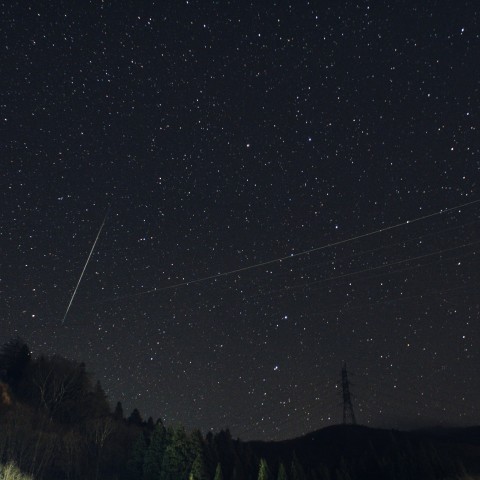 北斗七星とふたご座流星群