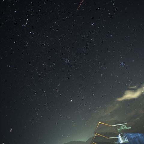 玄関先で見たペルセウス座流星群