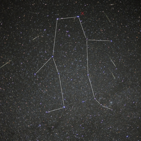 ふたご座流星群の輻射点