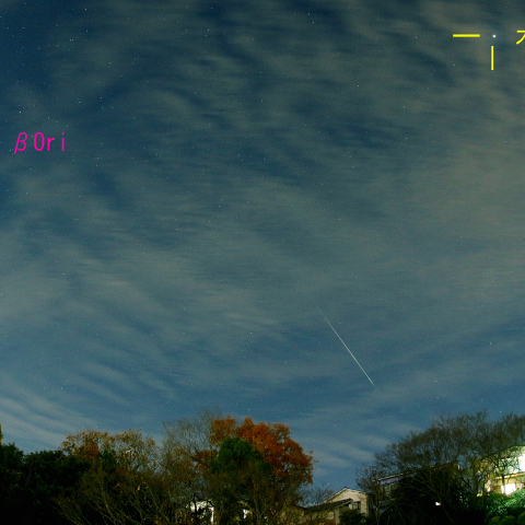 ふたご座流星群の火球 ①