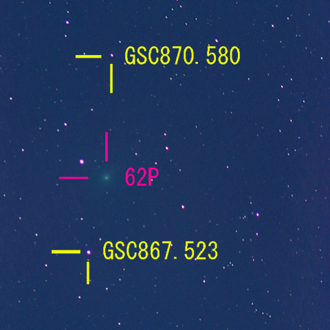 紫金山彗星（62P Tsuchinshan）1月8日　400mm