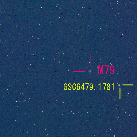 夜空は宝石箱(M79) (トリミング400mm相当)