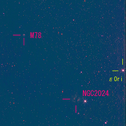 夜空は宝石箱(M78)  200mm