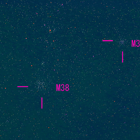 夜空は宝石箱(M36＆M38)  