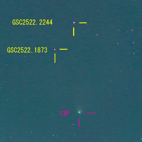 オルバース彗星(13P) 7月29日 400mm